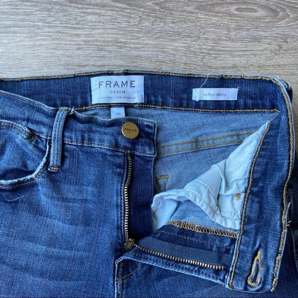 Frame  Denim Le High Skinny Stagger Hem Woodhaven - Picture 11 of 16